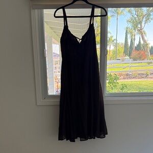 Midi Tie-Front, Empire-Waist Lined Dress